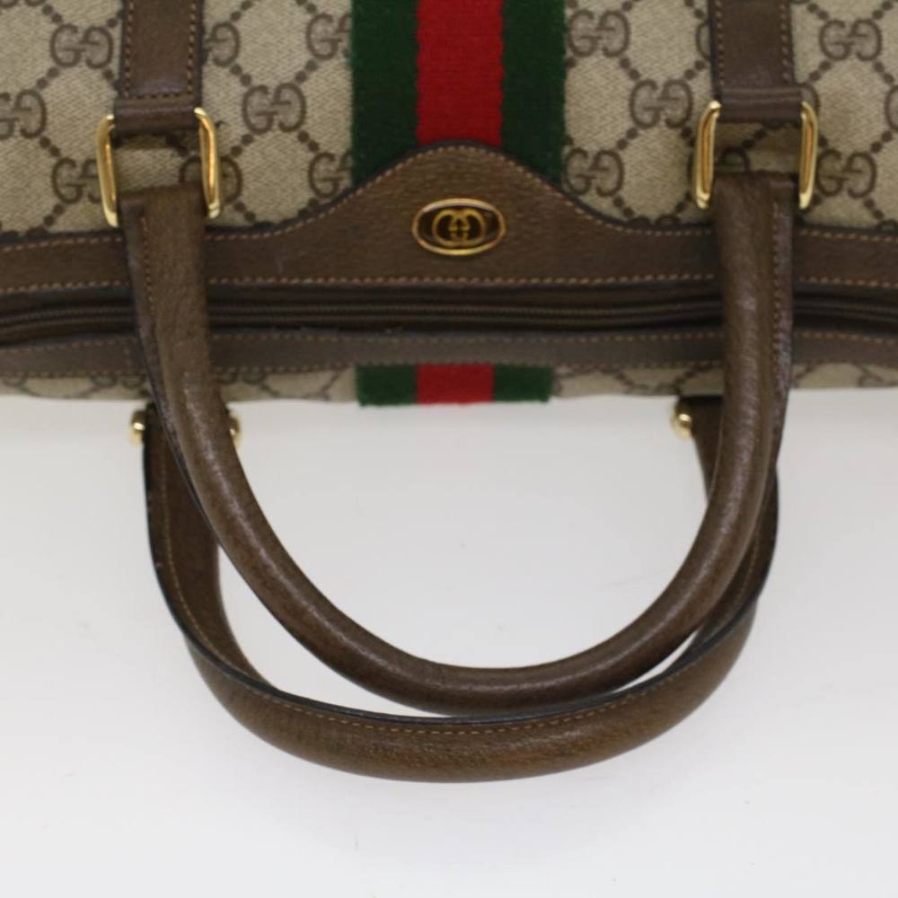 GUCCI GG Canvas Web Sherry Line Boston Bag Beige Red 3902006 Auth bs7253 - Picture 7 of 16